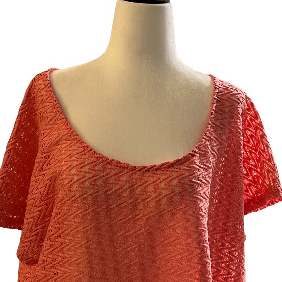 MAURICES Mesh Top zigzag pattern Peach Colour Size 2x - Picture 7 of 7